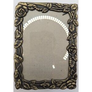 Weston Gallery Vintage Ornate Gold Rose Flower Brass Picture Frame Tabletop
